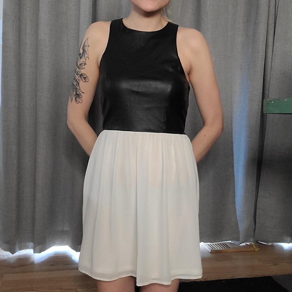 Faux leather dress